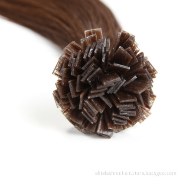 Healthy high quality No any split ends virgin russian pre bonded human hair extensions flat bond hair Flat Tip Hair extensions